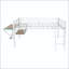 Lit mezzanine double en métal avec bureau intégré et bande lumineuse à DEL-133631692