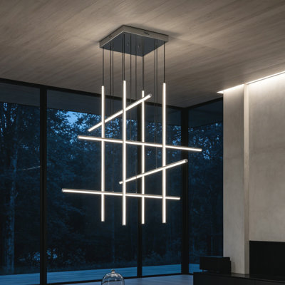 Luminaire suspendu suspendu moderne à 8 lumières pour plafonnier haut Jakie