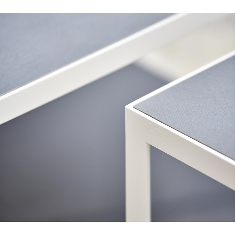 Level Outdoor Square Coffee Table, White, 31.1 W x 31.1" L x 16.6" H