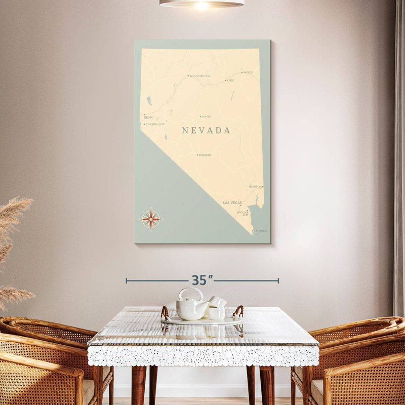 Aliaz Nevada Map, 48" H x 32" W