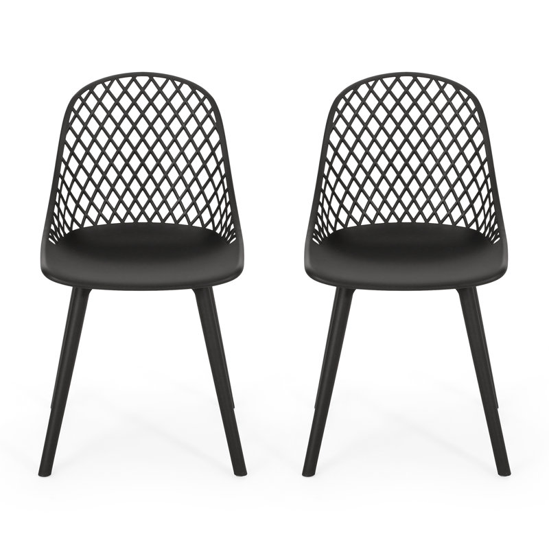 Modern Lily Chair For Outdoor - Black Polypropylene With Material And Base, 33.63 In. Height, 9.53 Lb Weight Outdoors Weather- Feature Elegant Design, Height