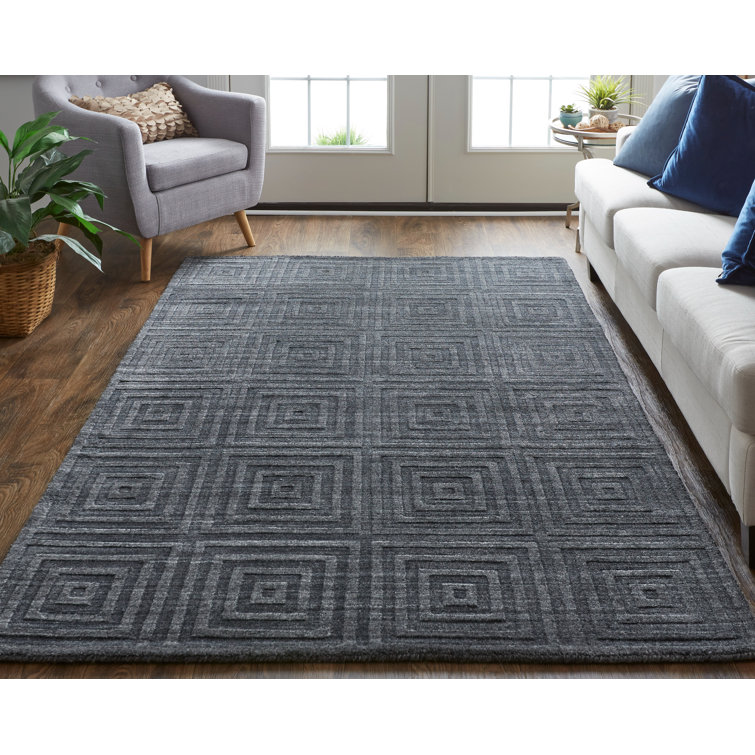 Anatollo Minimal Viscose Rug Charcoal Gray/Gray