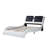 Faux Leather Upholstered Platform Bed Frame With Led Lighting ,Bluetooth Connection To Play Music Control,Backrest Vibration Massage,Curve Design, Wood Slat Support