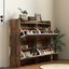Armoire à chaussures 4 tiroirs, armoire de rangement mince, brun rustique