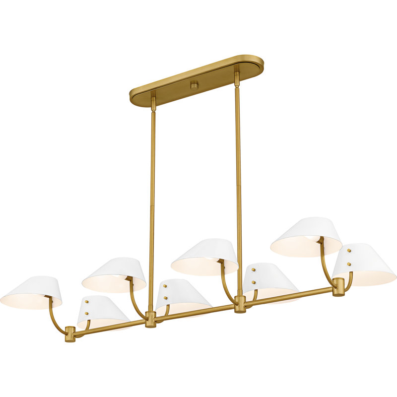 Lustre linéaire en or brossé 6 lumières Penley