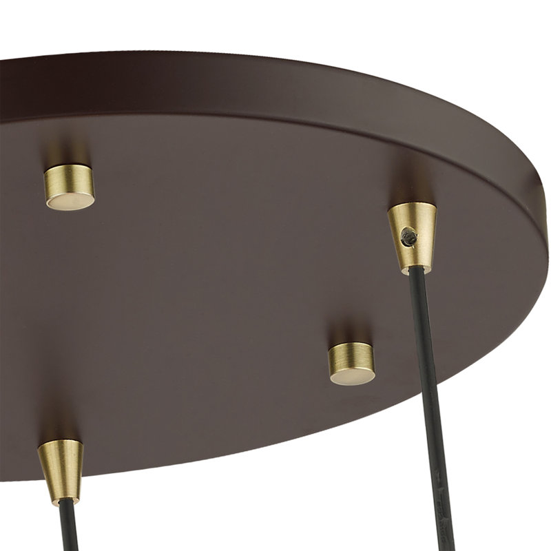Luminaire suspendu géométrique unique à 3 lumières Jolet, Bronze