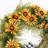24" Artificial Spring Summer Mini Eucalyptus Sunflower Front Door Wreath With Bow