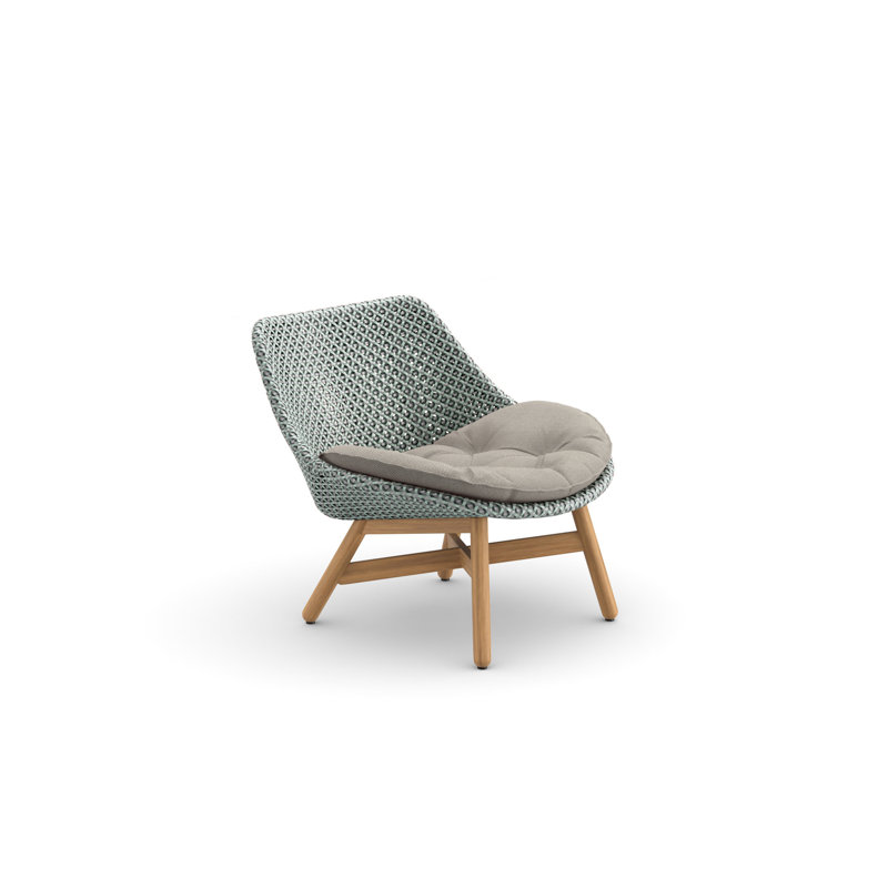 Mbrace Outdoor Teak Lounge Chair, Natura Ash, Sea Salt