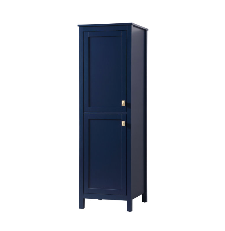 Rangement pour salle de bain Destinymarie, Bleu / doré, H 65 po x l 20 po x P 22 po