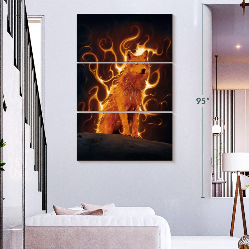 Brampt Phoenix Wolf, 74" H x 48" W