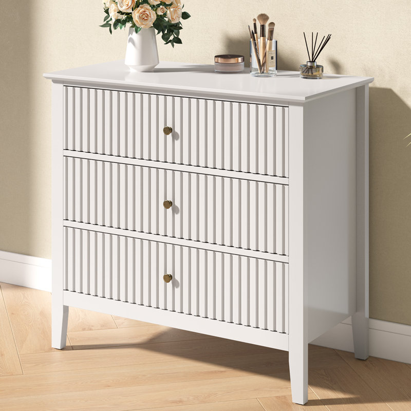 3 Drawer 80cm W Dresser, White