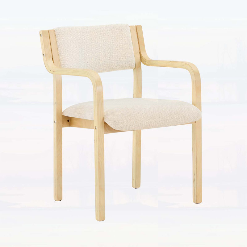 Ensemble de 2 chaises de salle à manger en tissu à structure en bois avec grain de bois naturel et conception ergonomique pour une assise confortable