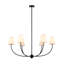 Lustre 6 lumières de 40 po de largeur avec abat-jour en tissu blanc-2140056266