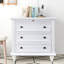 Armoire en bois blanc Ustyle - 3 tiroirs et plateau coulissant pour table de bout-1594817221