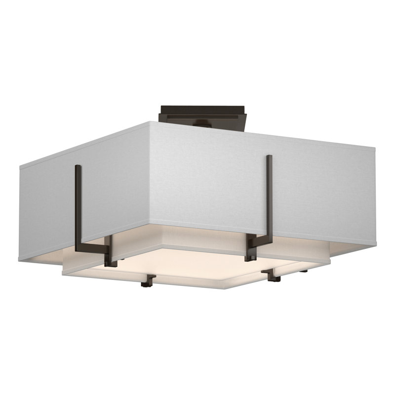 Exos 2 - Light Semi Flush Mount, Flax, Oil Rubbed Bronze