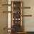 Black Walnut Color + Gray Solid Wood + Tempered Glass Display Cases