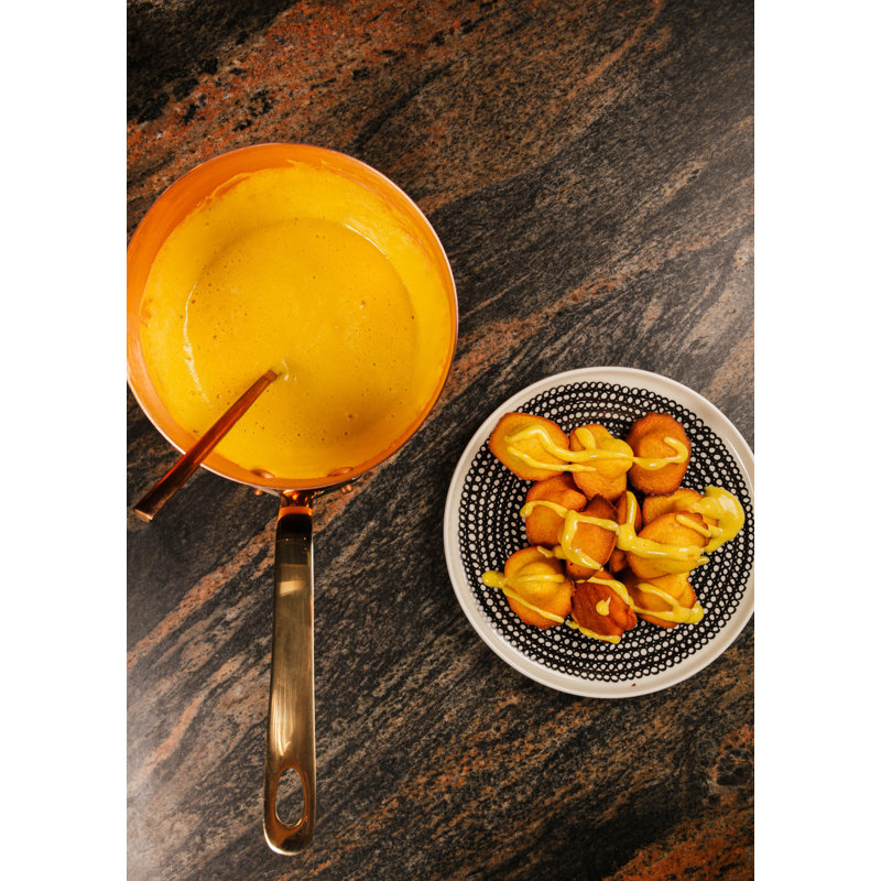 Zabaglione en cuivre avec poignées en laiton, 1,89 pte