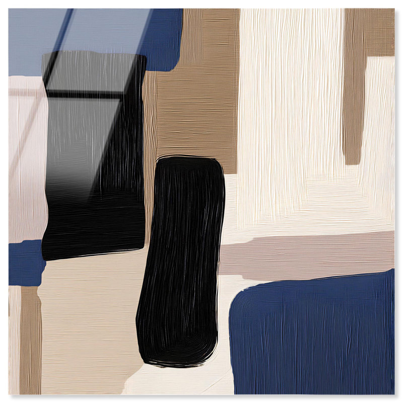 Décoration murale moderne bleue en acrylique Quietude I par Art Remedy, prête à être accrochée, H 12 po x l 12 po