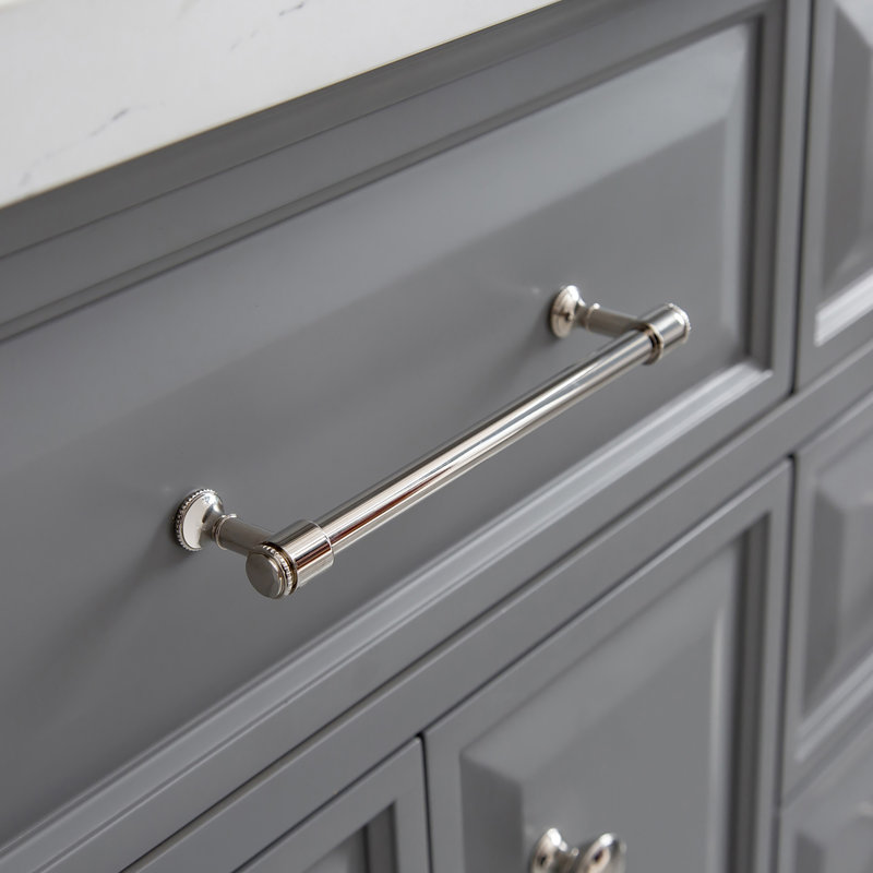 Palace 60'' W Double Vanity, Cashmere Gray, Polished Nickel