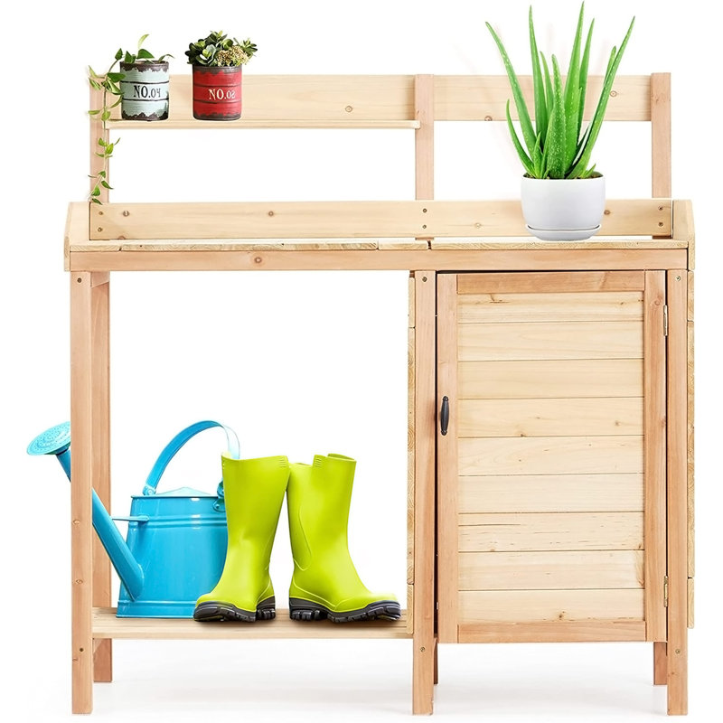 Table de table d'extérieur en bois avec évier