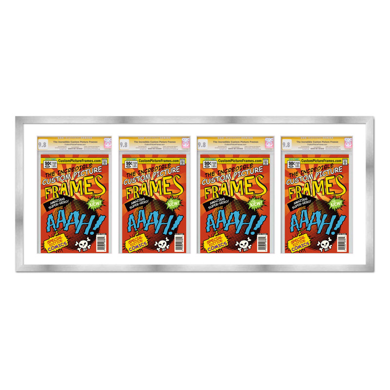 Afficher un collage de bandes dessinées, Argent / blanc, 6,875 po x 10,5 po