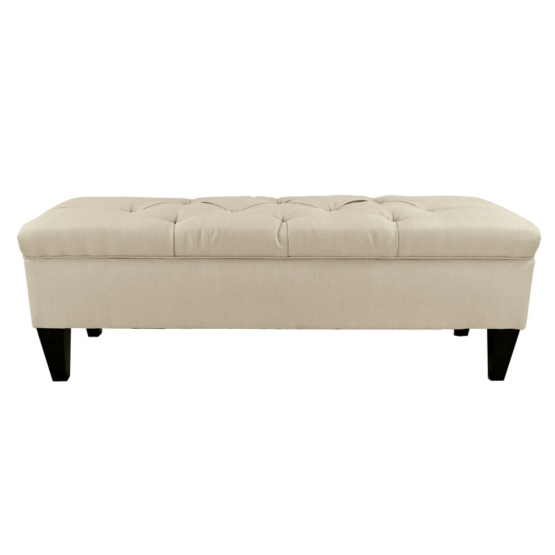Conyers Polyester Blend Upholstered Storage Bench, Beige