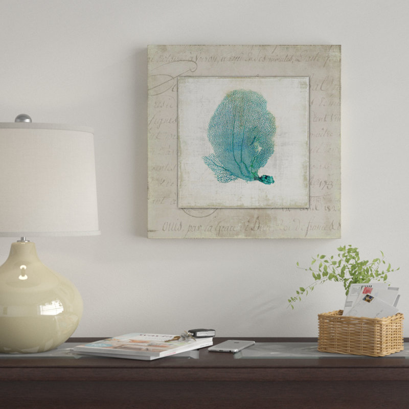 « chambray corail ii », reproduction d’impression sur toile, H 18 po x l 18 po x P 1,5 po, Toile tendue, Pas de tapis