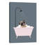 Laughing Pug Enjoying Bubble Bath by Big Nose Work - Single Picture Frame Print on Canvas-507880536-534664507