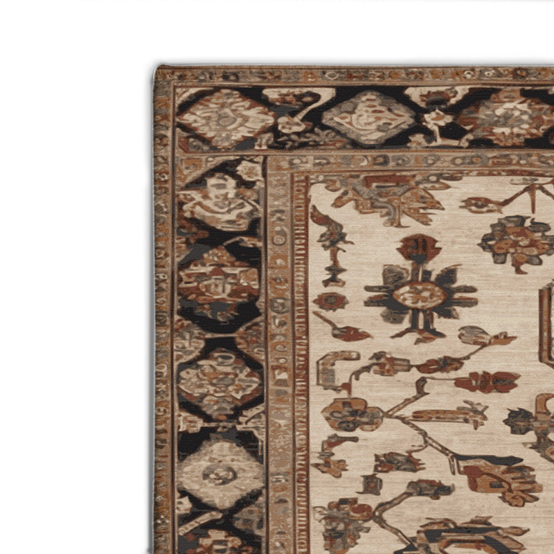 Turkish Brown Indoor and Outdoor Area Rug, Rectangle 4' x 6'