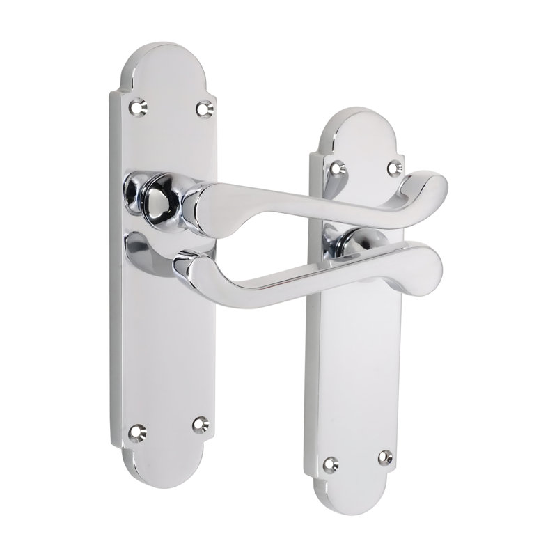 Oakley Lever on Backplate Latch Polished Brass, Polished Chrome