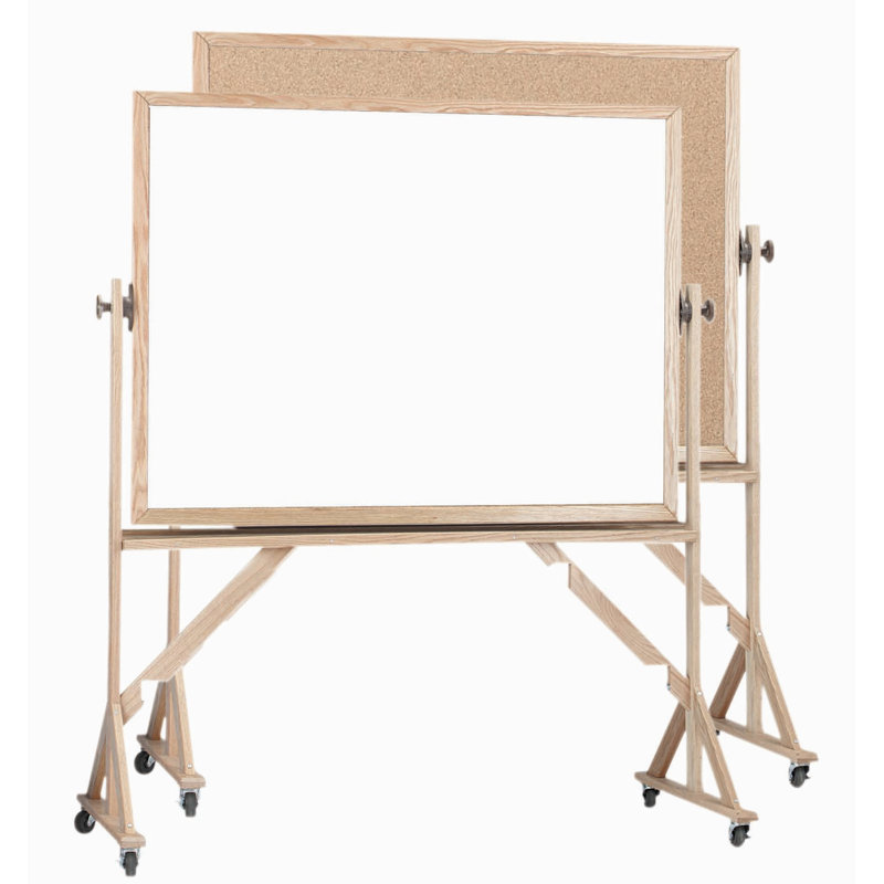 Tableau blanc réversible sur pied, H 4 pi x L 6 pi