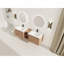 Meuble-lavabo mural de 68 po avec lavabo en cÃ©ramique blanche, tablettes de rangement et 1 porte Ã  fermeture en douceur â€“ Assemblage requis, contreplaquÃ©