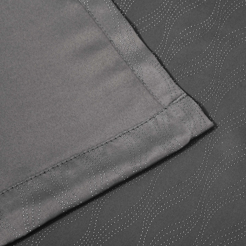 Vedder Modern Textured Waves Polyester Room Darkening Grommet Rod Pocket  Curtain Pair, Charcoal, Grommet 42" W x 108" L