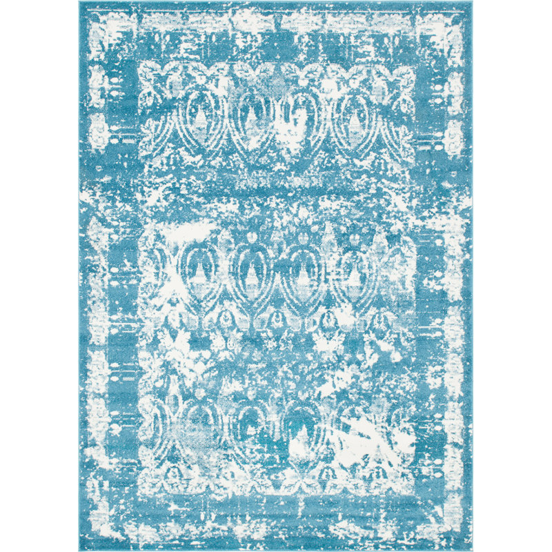 Tapis bleu Walmoor Ikat, Rectangle 9 pi x 12 pi 2 po