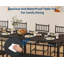 Ensemble de salle à manger 4 pièces, table avec tablettes de rangement, 2 chaises et 1 banc, rustique industriel, noir-2026588231