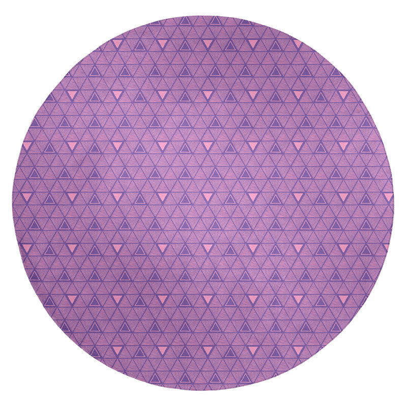 Chenille Geometric Indoor Rug, Round 5'