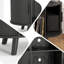 Armoire tourne-disque moderne cannelée de 35 pouces de style Mid-Century avec station de charge, noire-1315650028