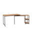 Bureau d'étude industriel avec structure en métal, pin atlantique et finition noire | 49,2 po x 31,1 po x 21,5 po | 100% panneau de particules enduit de mélamine, épaisseur: 0,7 pouce | Vaste espace de rangement avec de nombreuses tablettes pour le bureau à domicile