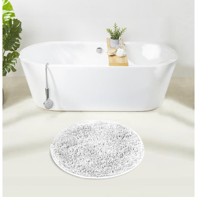 Better Trends 100% Polyester Bath Rug TPR Backing Bathroom Rug White