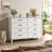 Farmhouse 8 White Drawer Dresser,Wood  Dresser Chest with Rustic Panel for Bedroom, Hallway-271664856