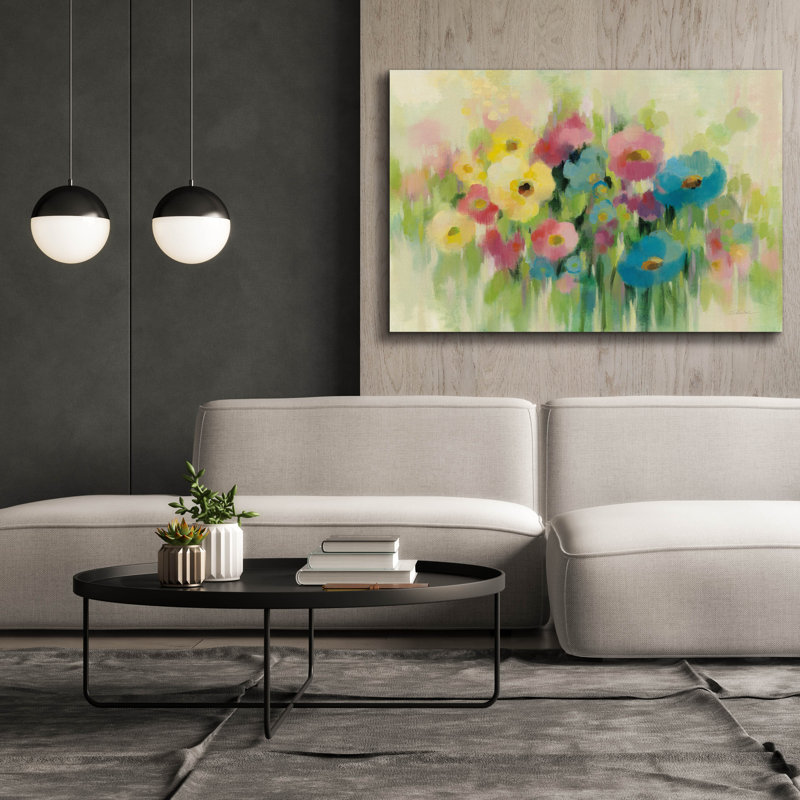 «Epic Graffiti», premières fleurs printanières par Silvia Vassileva, art mural sur toile, 60 po x 40 po, H 40 po x l 60 po