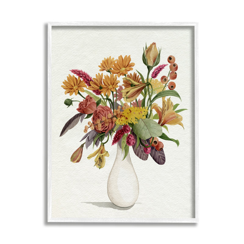 Arrangement de bouquet de fleurs Traditional Country par Grace Popp - Peinture, H 20 po x l 16 po x P 1,5 po