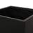 Large Square Outdoor Planter - 21.5"X21.5"X18.54", Black, Graceful Magnesium Oxide Classic