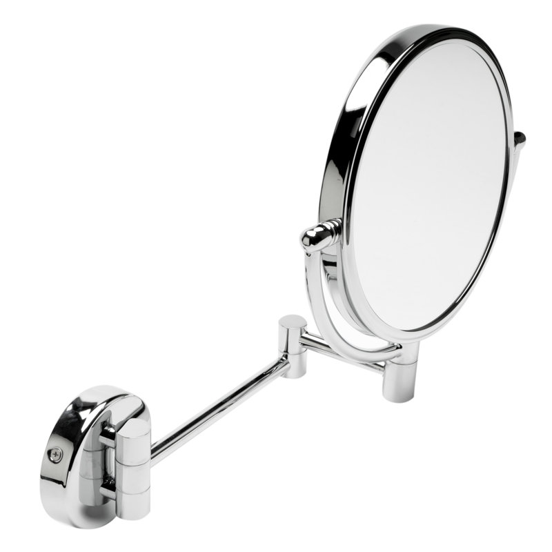Brass Flat Wall Mirror, Polished Chrome