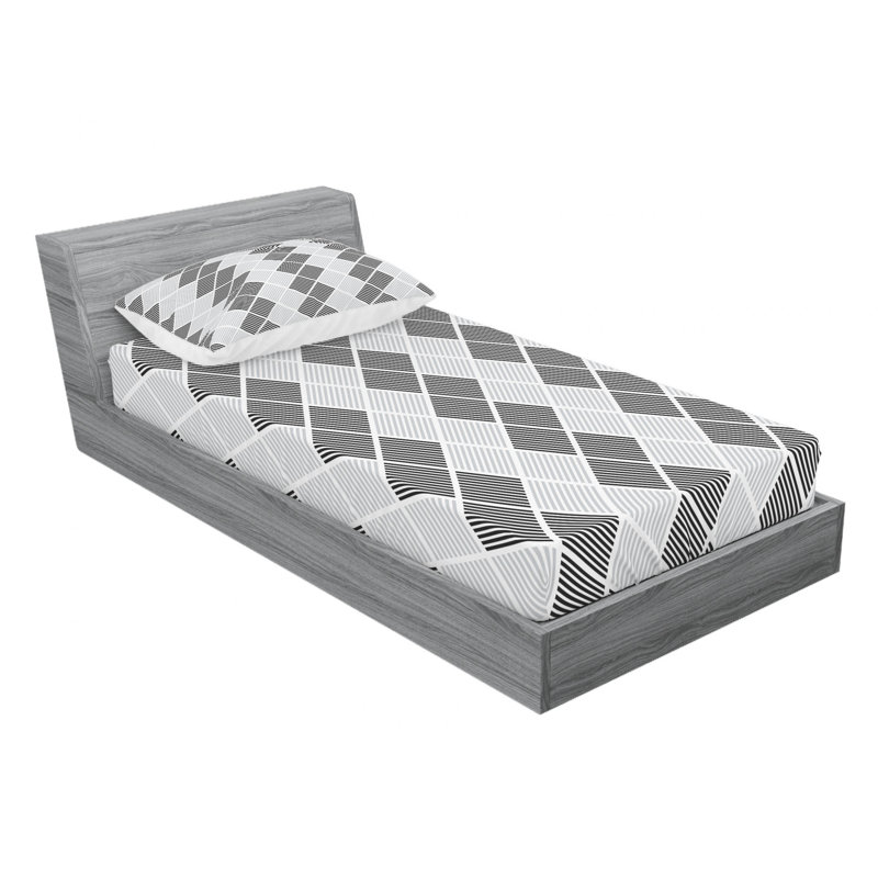 Microfiber Geometric Sheet Set, Twin Sheet Set + Fitted Sheet + 1 Pillowcase