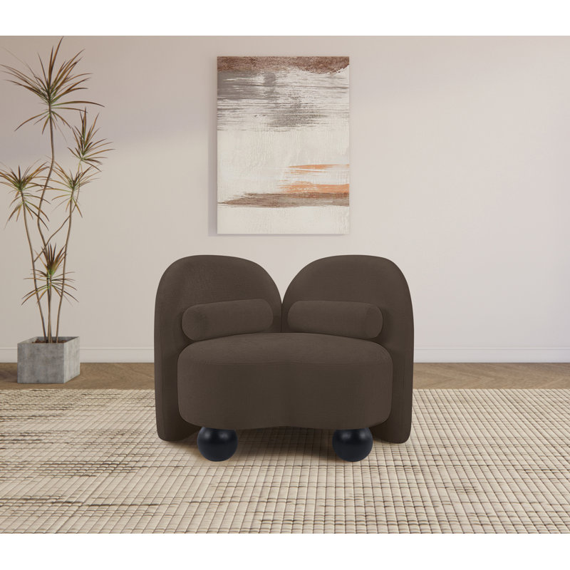 Daphne Upholstered Chair, Brown Chenille Fabric