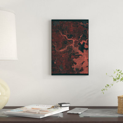 « boston infrared urban blueprint map », reproduction d’impression sur toile
