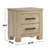2 Drawers Wooden Nightstand With Dark Bronze Handles In Weathered Oak