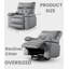 Oversized Recliner Chair, 360° Manual Rocker Swivel Recliner, Side Pockets And Cup Holders-1258003876