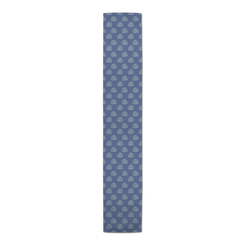 Rectangular Floral Table Runner, 72" x 16", Navy
